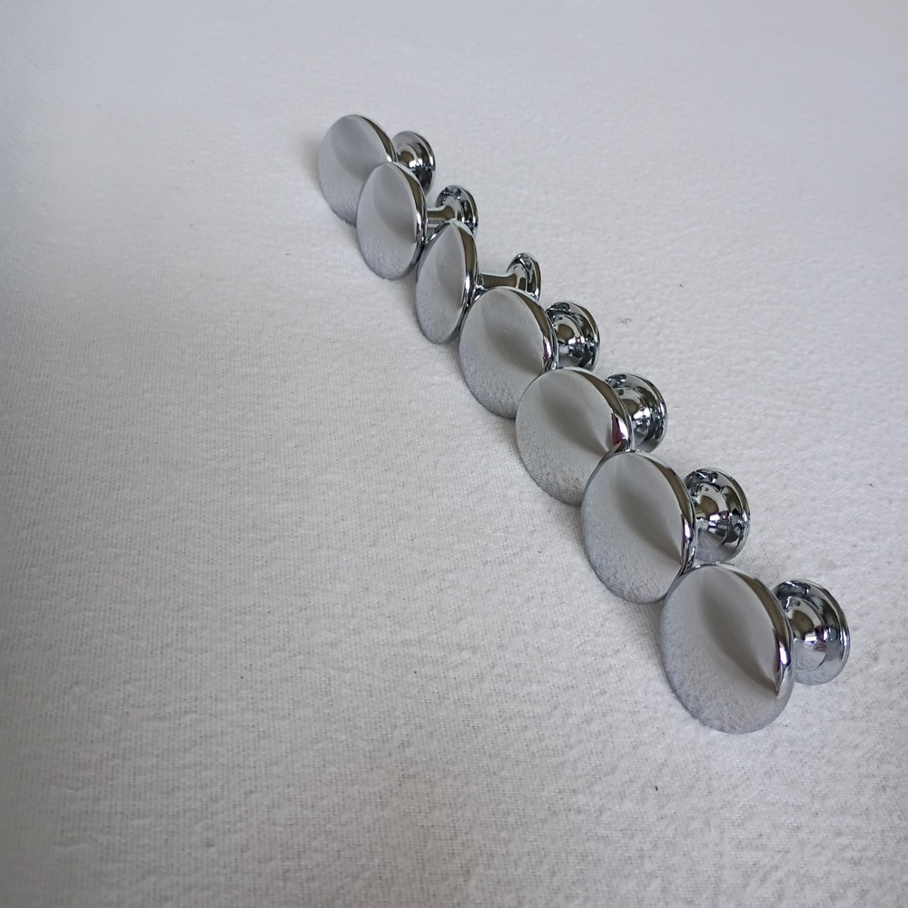 Chrome Polished Cabinet Knobs Set of 7 Minimalist Drawer Handles Silver Smooth
